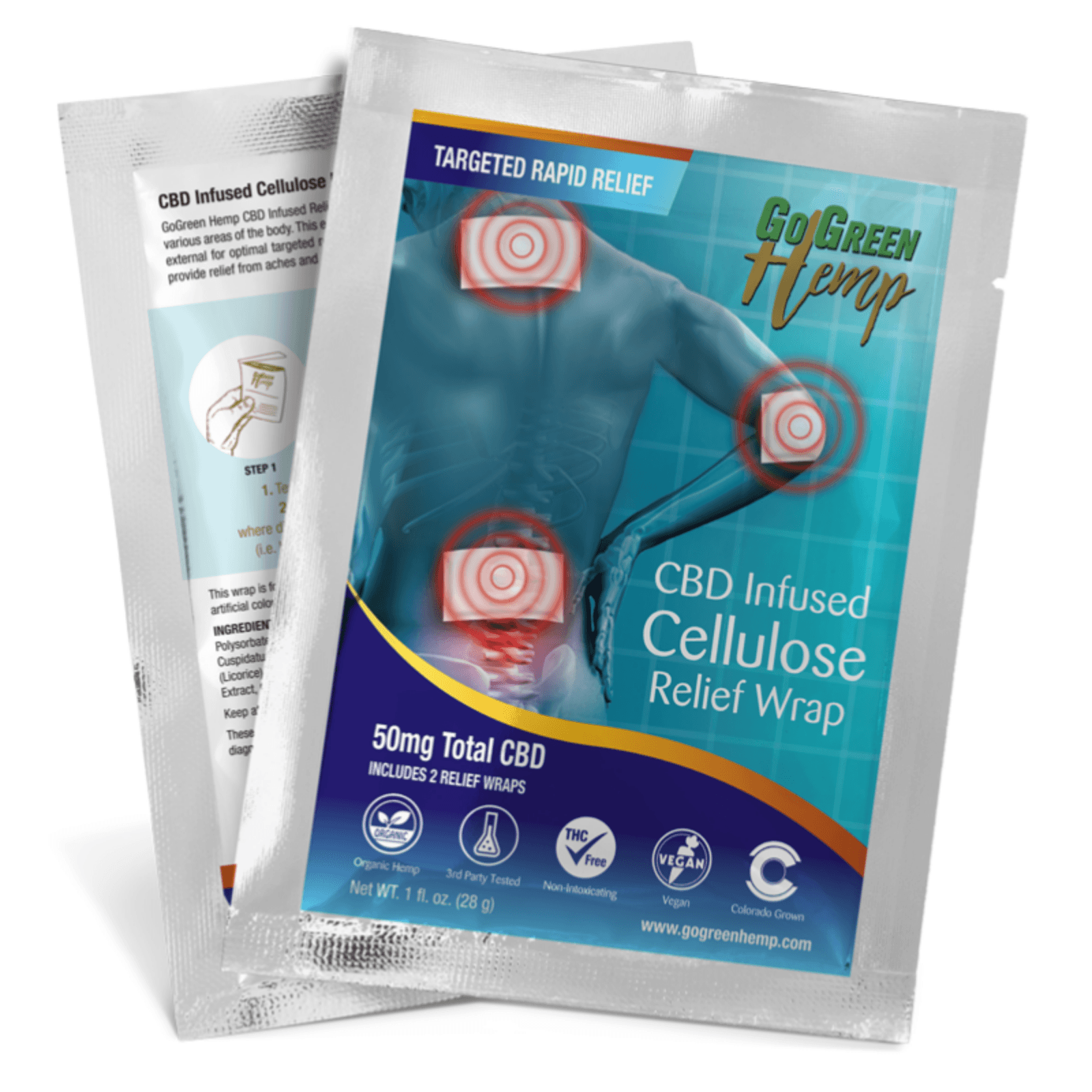 GoGreen Hemp Rapid Relief Patch 50mg - Transdermal Dab Patch