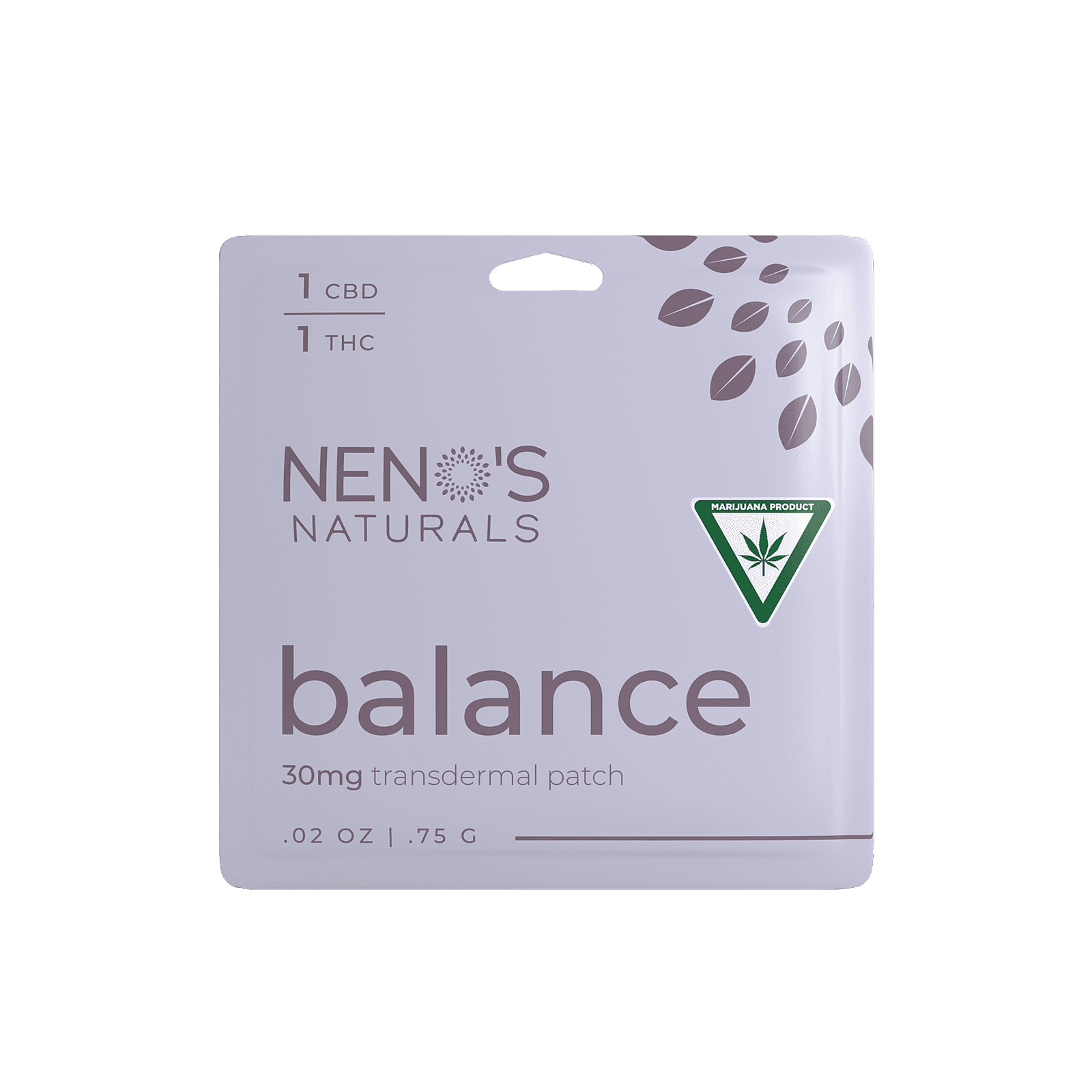 Neno's Naturals 1:1 THC/CBD Balance Patch 30mg